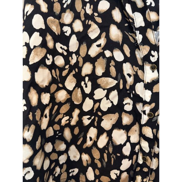 Westbound Button-Up Shirt Women 3X Black Animal Print TENCEL - Picture 5 of 8